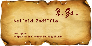 Neifeld Zsófia névjegykártya